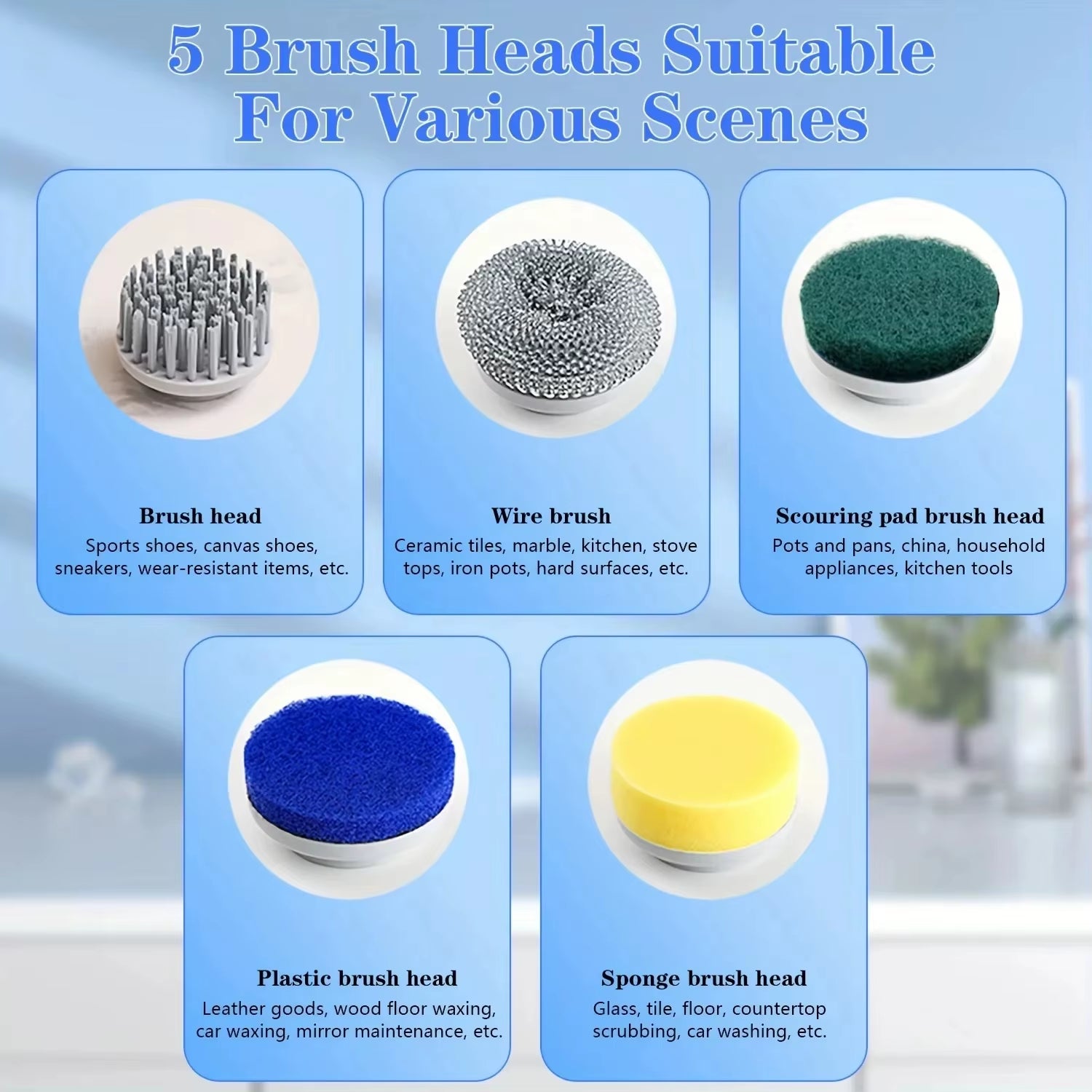 Xiaomi Electric Spin Scrubber Cleaning Brush Multifunctional with 5 Replaceable Brush Head LED Display Kitchen Toilet Cleanbrush